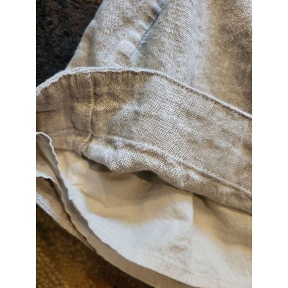 Abercrombie & Fitch Dress Women's XL Petite Neutral Linen Blend Wide Strap Mini - Picture 6 of 6